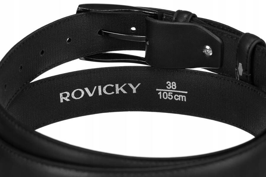 pasek męski ze skóry ekologicznej z klasyczną klamrą - rovicky