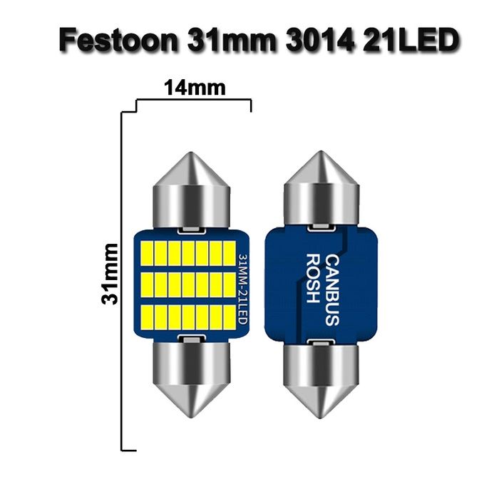 Lâmpadas led canbus T10 W5W, tubolares C5W 31,36,39 e 41mm