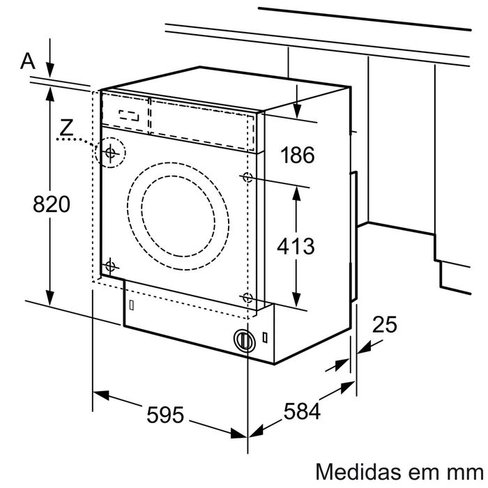 Máquina de lavar e secar roupa encastre BOSCH WKD24362ES
