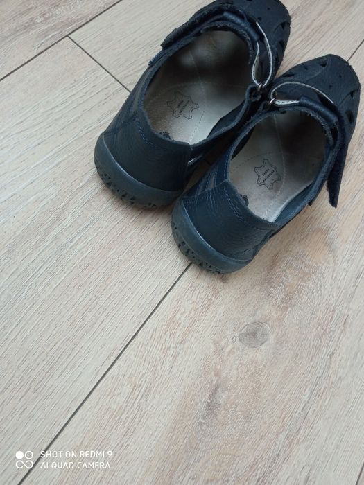 Buty skórzane  granatowe