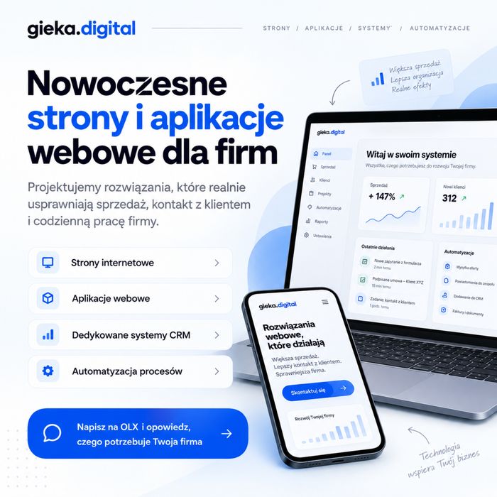 Aplikacje webowe na zamówienie | CRM dla firm | Automatyzacja procesów