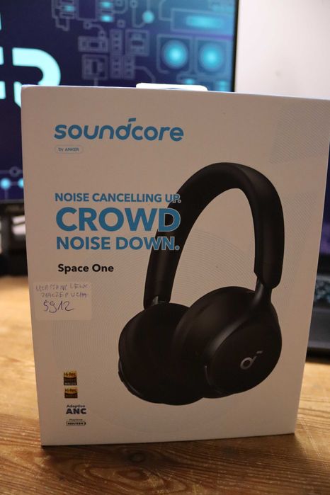 Słuchawki bezprzewodowe nauszne Soundcore Space One czarne (5912)