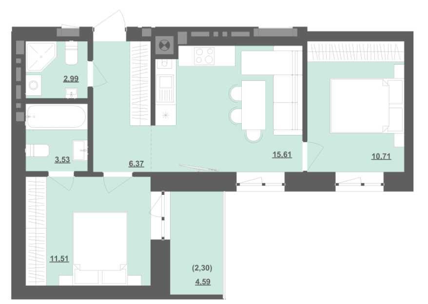 Для сім'ї‼️ Продаж 2-кімнатної квартири 53 м2 Пустомити (єОселя)