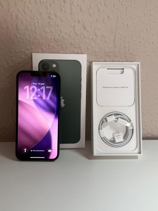 Iphone 13 ZIELONY 128gb telefon + pudelko + ładowarka super stan