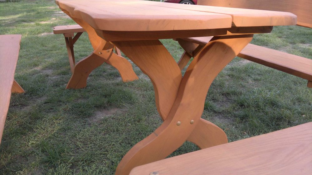 Meble góralskie ,meble ogrodowe z dębu , ławki stół,taborety,
