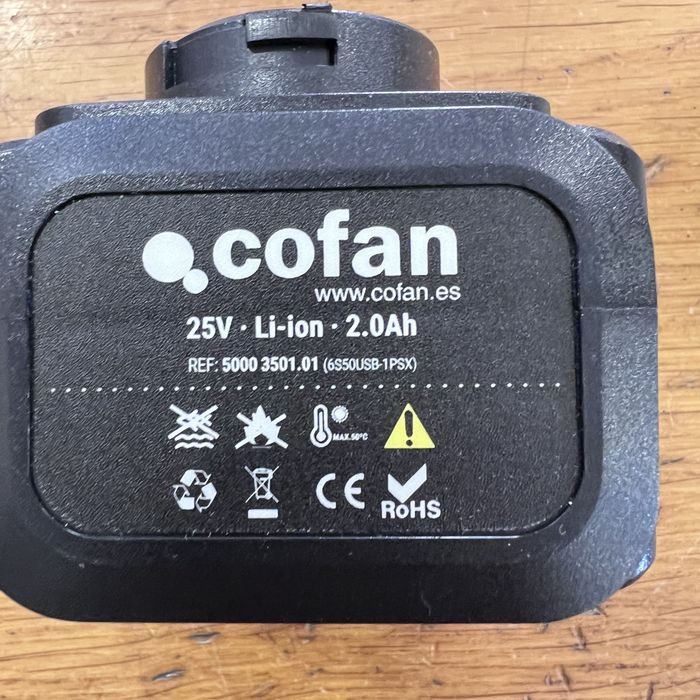 Bateria recarregável p/ tesouras de podar 25V 2.0Ah Cofan - NOVO