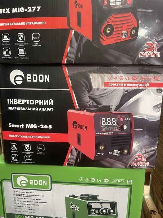 Инверторный полуавтомат EDON smart MIG-265 (mini, 1кг, без газа+сварка