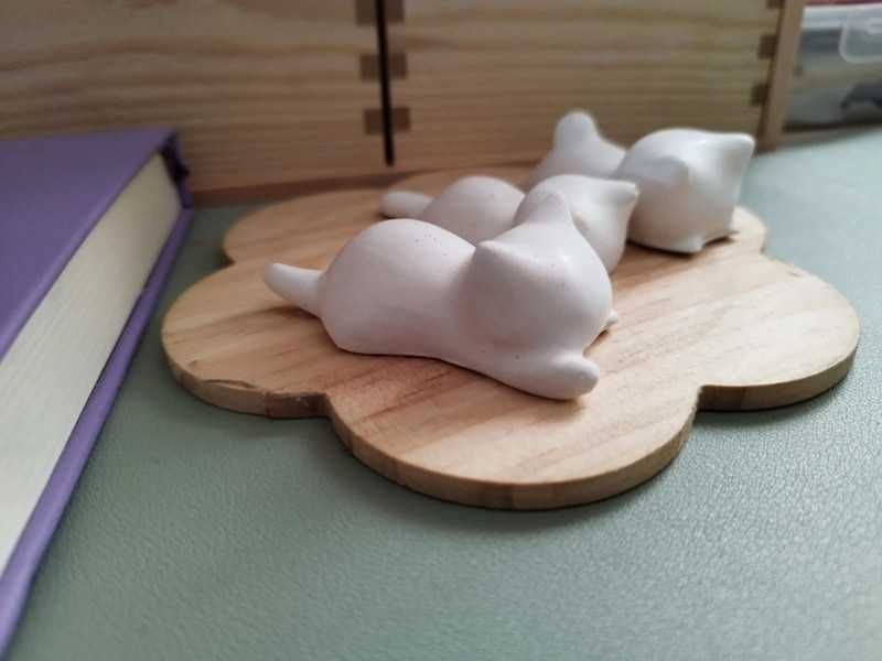 3 peças de decoração de gato