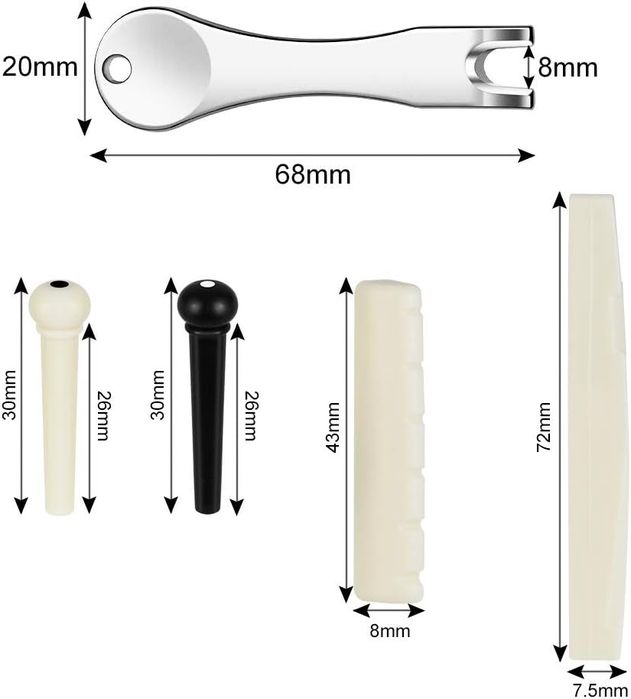 Pinos e ponte para guitarra - NOVO - PORTES GRÁTIS