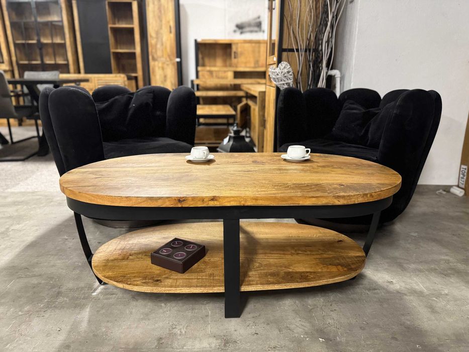 Wyjatkowy Eliptyczny stolik do salonu, kawowy... styl LOFT  nowy F-Vat