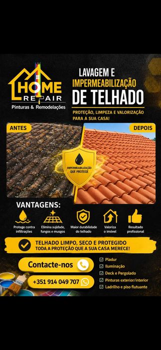 LAVAGEM E IMPERMEABILIZAÇÃO DE TELHADOS