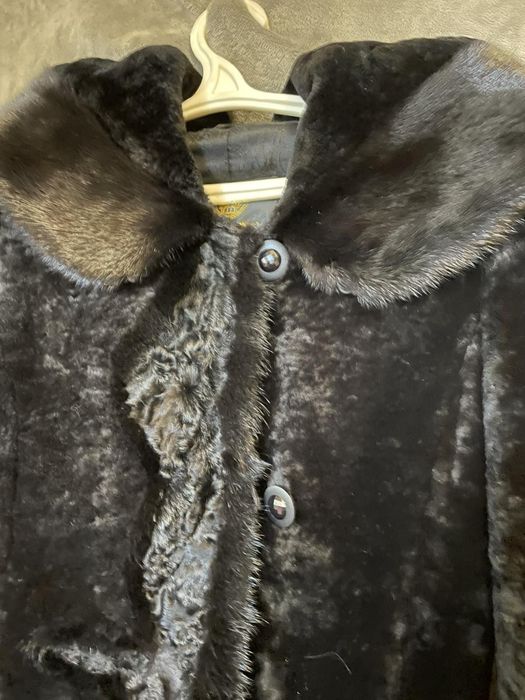 Шуба мутон + норка,