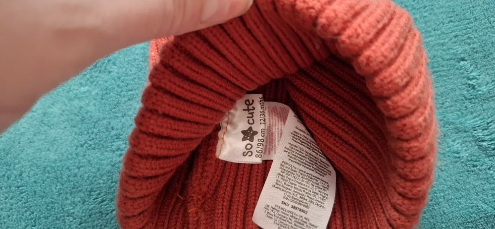 Czapka wywijania ,ciepla rozmiar 86/92