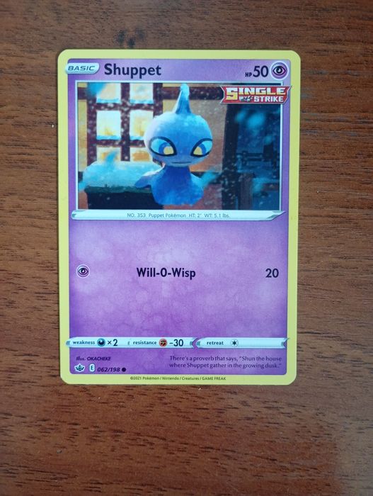 Pokemon Shuppet 062/198 Chilling Reign karta oryginalna (B113)