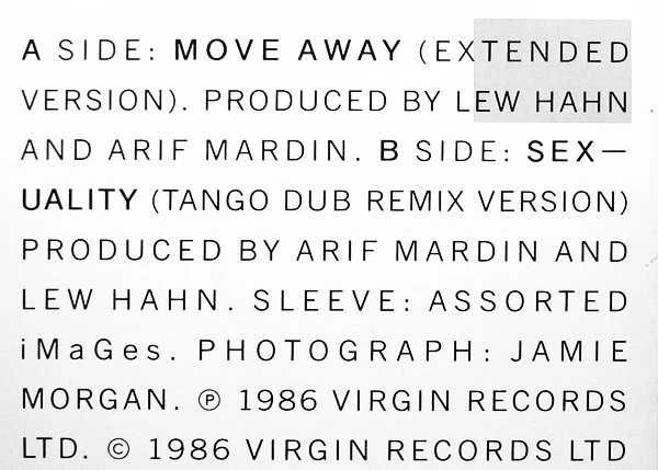 Culture Club – Move Away (Extended) - Virgin - made in Portugal 1986