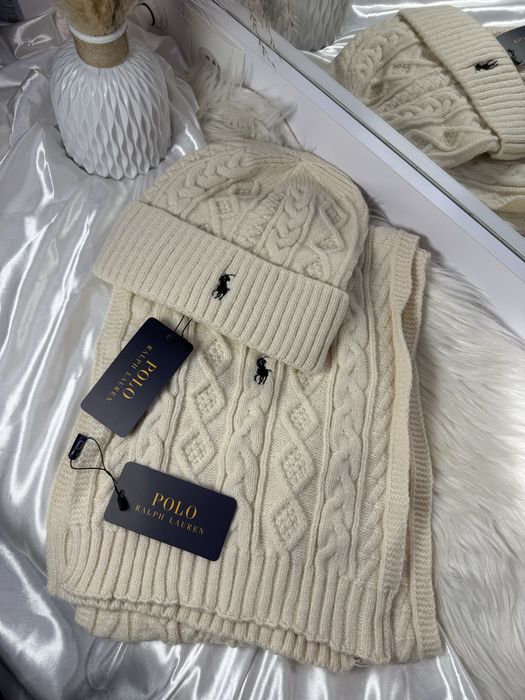 Комплект шапка шарф Polo Ralph Lauren. Зимовий набір шапка Поло Ральф