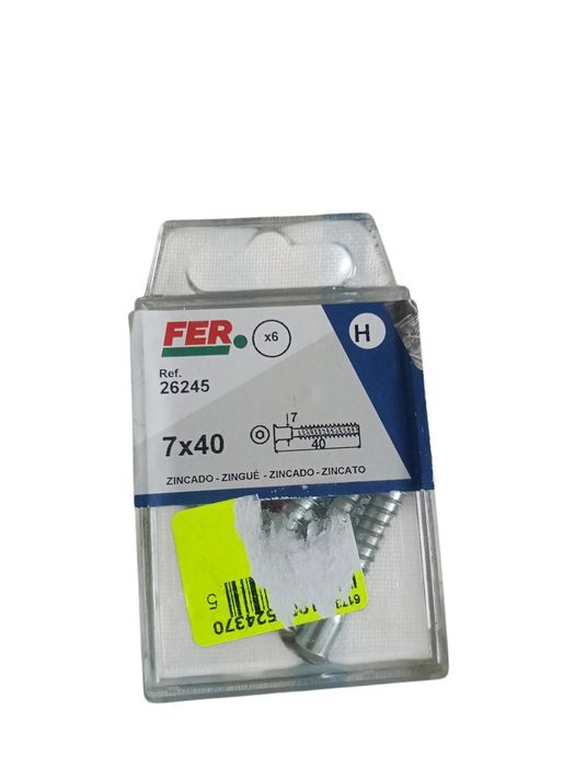Wkręty meblowe konfirmaty FER 7x40 mm ocynk – Blister 6 szt