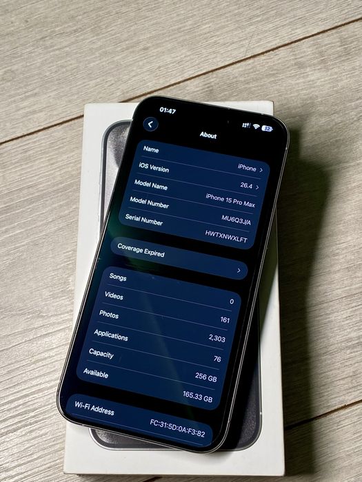 iPhone 15 Pro Max 256gb white titanium