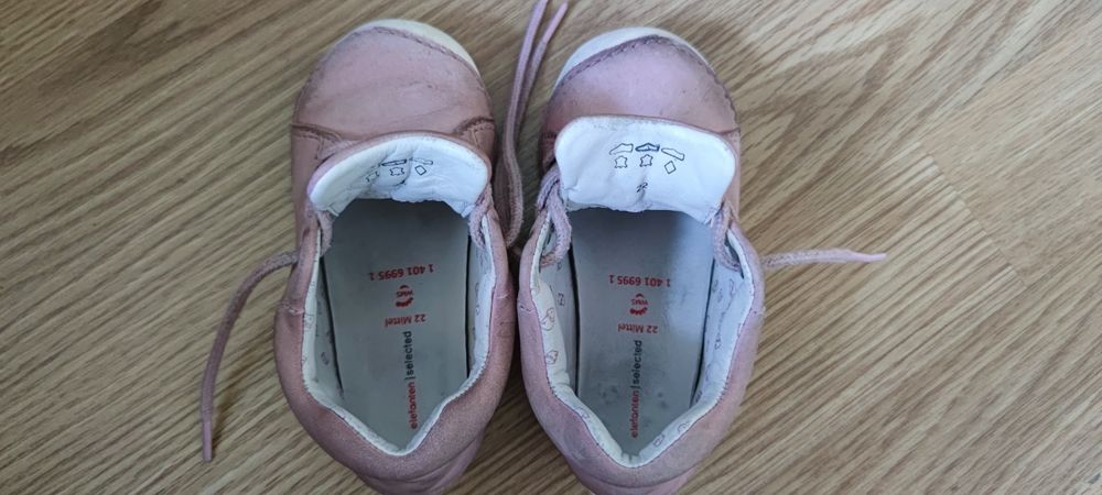 Buty dziecięce - Elefanten r. 22 - skóra naturalna pudrowy róż