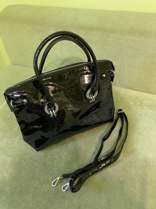 Сумка лакова шкіра чорна