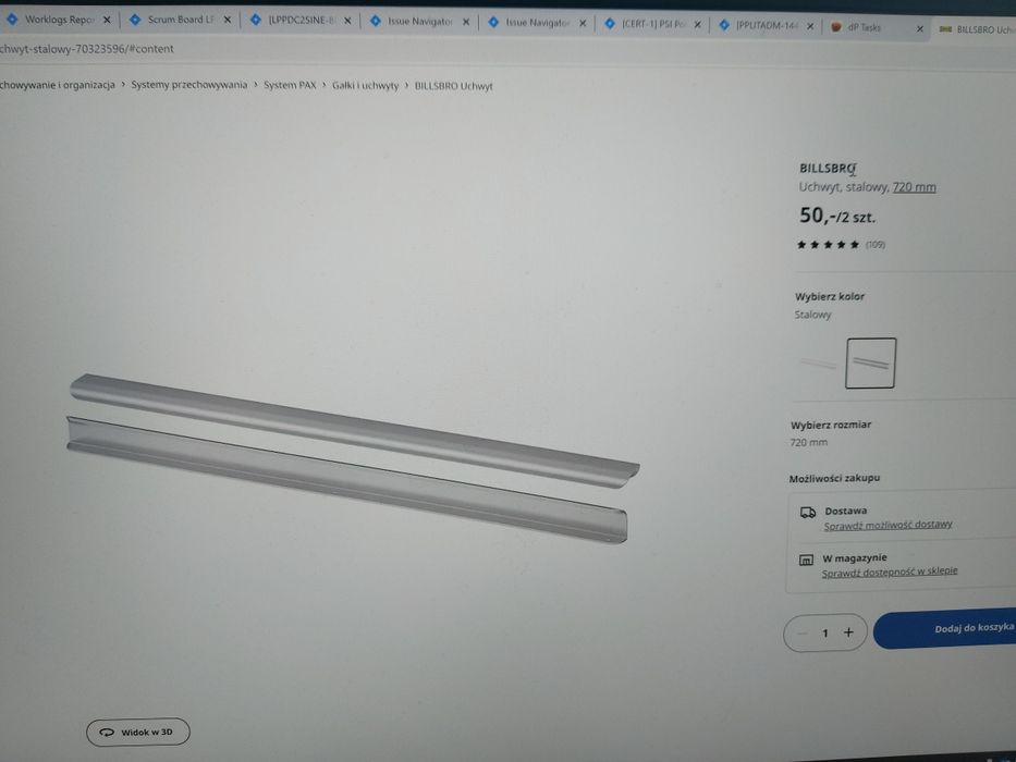 Uchwyty Ikea Bilsbo 4 sztuki
