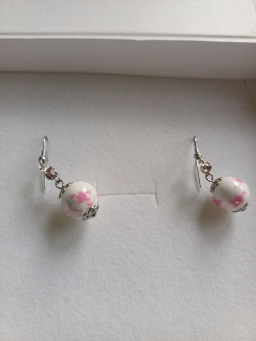 Kolczyki porcelanowe stylowe romantyczne piękne jak nowr