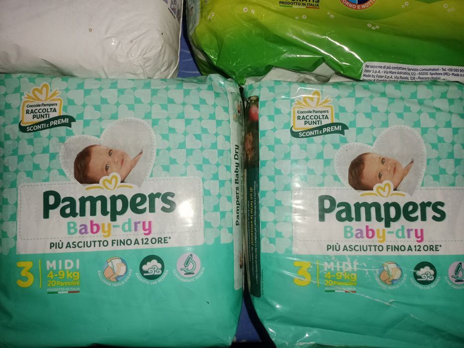 Підгузки дитячі Bella happy 3, pampers baby-dry 3, bebelino 3, soffio