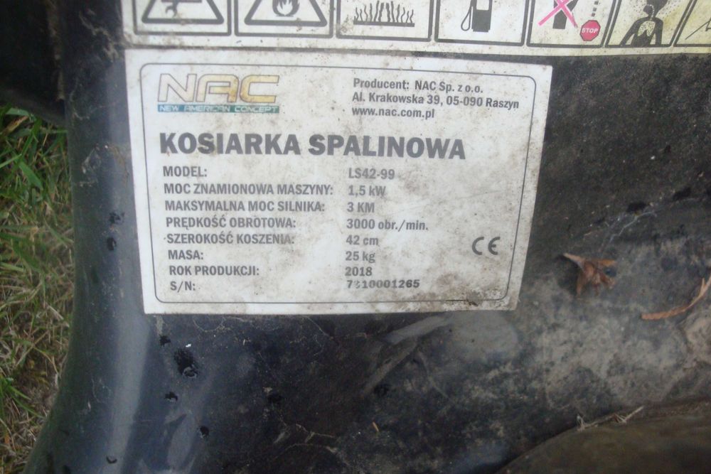 Kosiarka spalinowa NAC uszkodzona