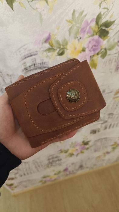 Гаманець ручної роботи Байкерський + затискач в подарунок шкіра кошеле