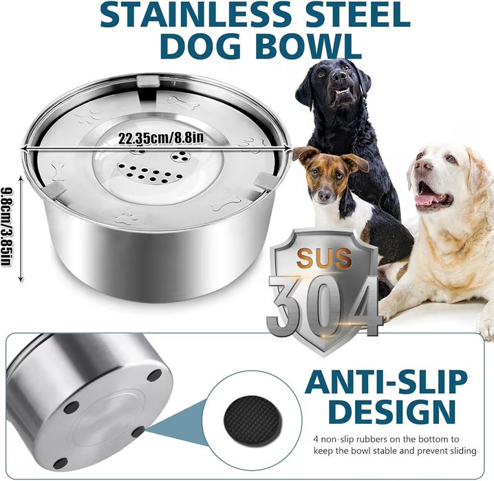 Bebedor anti-gotejamento, 3 L Bebedor anti-salpicos cão, bebedor cão g