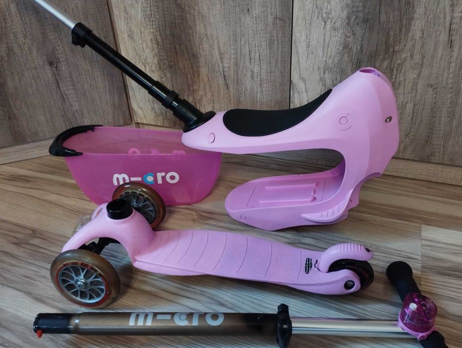 Hulajnoga Mini Micro 2go Deluxe Siedzisko Kijek/Drążek Do Prowadzenia