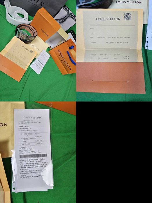 Pasek unisex Louis Vuitton komplet zloty srebrny nowość brazowy Premium