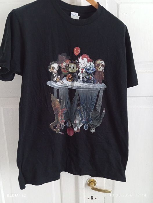 T-shirt koszulka czarna bohaterowie, horror r. L