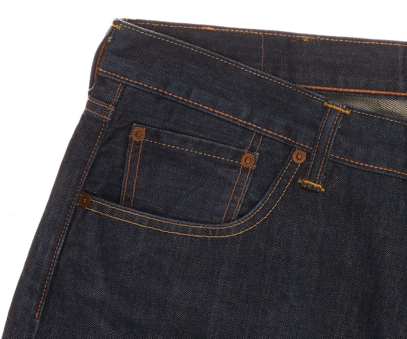 Spodnie Levis 501 W38 L34 Guzikowy Prosty Krój Ciemny Denim