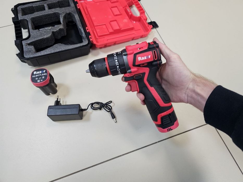 Ударный 16.8V 50Hm Бесщеточный Шуруповерт Razor BL1650 2шт Акб по 16.8V Кейс Гарантия 12мес Мощный и оч.Компактный
