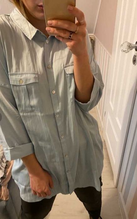 Zara śliczna błękitna koszula L