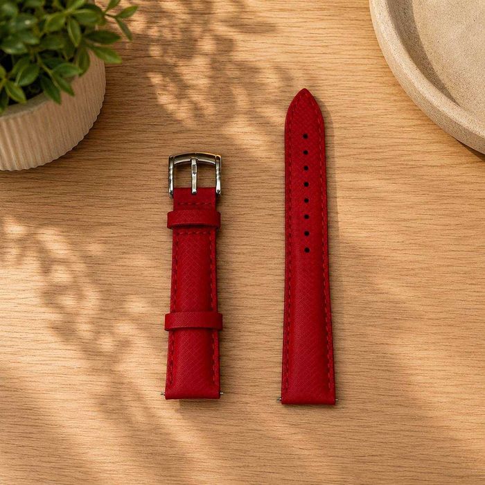 Czerwony pasek do zegarka – elegancki, nowy
