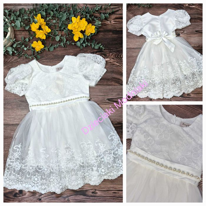 biała sukienka , komunia Boże Ciało 92-152