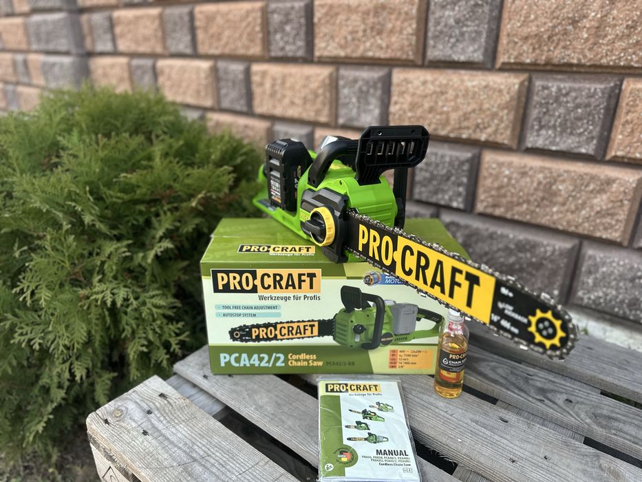 Акумуляторна пила PROCRAFT PCA 42/2 з 2 акб 20/4 та зарядкою 20/2: 5 ...