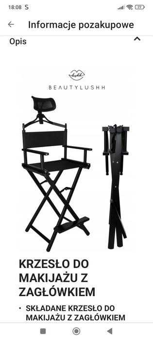 Krzesło do makijażu