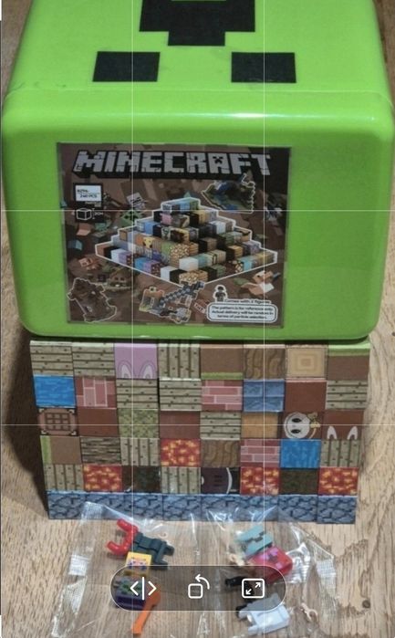 Klocki magnetyczne Minecraft 240 sztuk Pixel TNT 2x figurki + pudełko