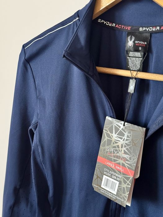 Granatowa, lekka, damska bluza treningowa na zamek Spyder Active S