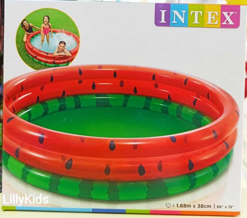 Дитячий надувний басейн Intex 58448 Кавун, 168*38 см