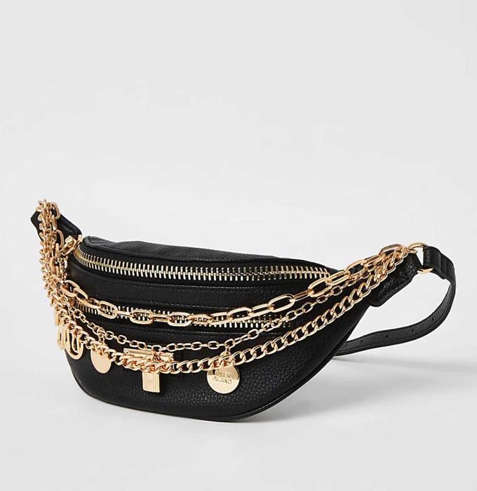 Женская сумка. Женские аксессуары. Черная сумка. Бананка.