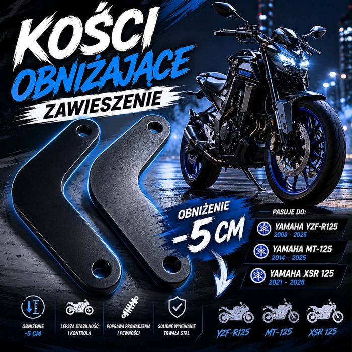 Kości obniżające zawieszenie Yamaha YZF125 R MT125  XSR 125  zestaw obniżenie