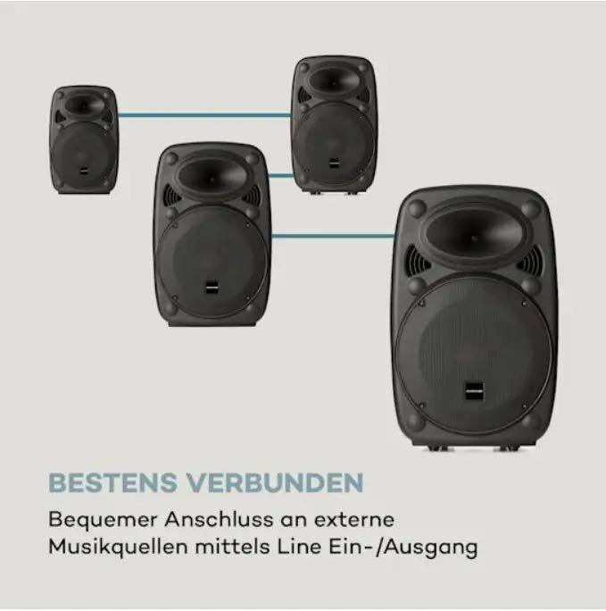 Акумуляторна мобільна колонка Auna 15" sub BT/USB/AUX 2xmicro 1000 Вт УЦІНКА