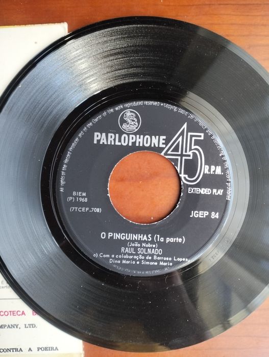 Disco de vinil single Raul Solnado - 'O Pinguinhas'