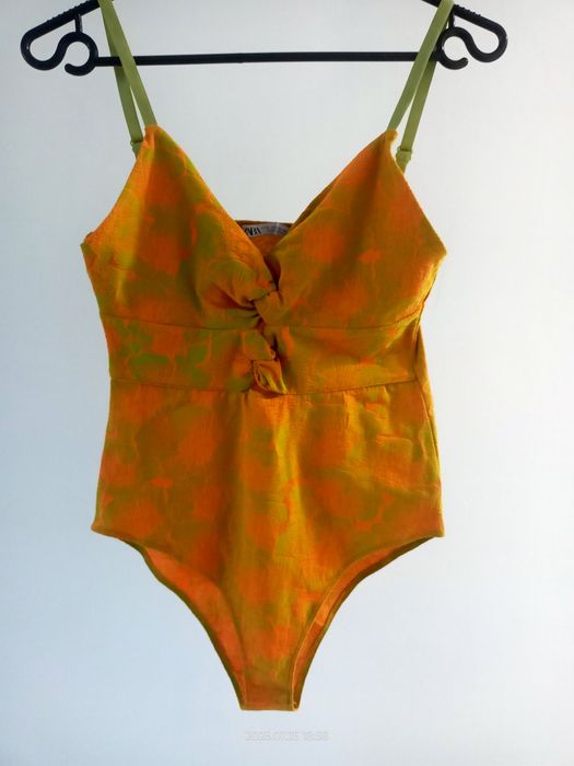 Body pomarańczowo limonkowe Zara r. S