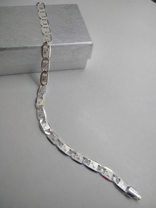 Srebrna bransoletka z delikatnymi gwiazdkami srebro 925 długość 21 cm