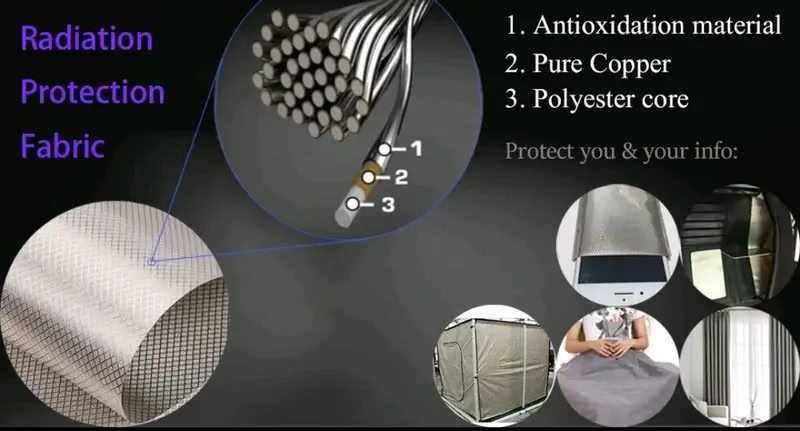 Экранирующая ткань ширина 152см за м.п. защита от излуч 4G и 5G, РЭБ,